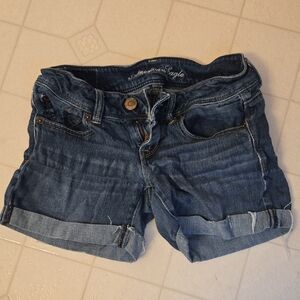 American Eagle Outfitters Women's Dark Blue Jean Shorts
